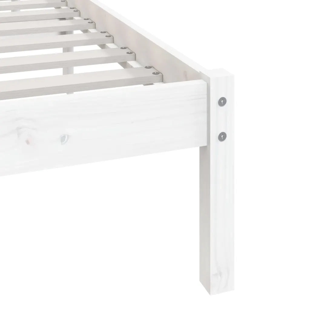 Giroletto-Struttura Letto Bianco in Legno Massello di Pino 120x200 cm 592467