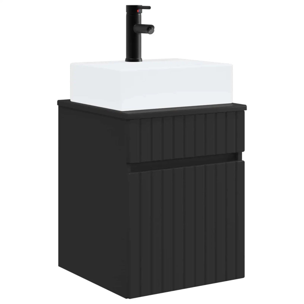 Mobile Lavabo da Parete Nero 39 x 41 x 62,5 cm 890573