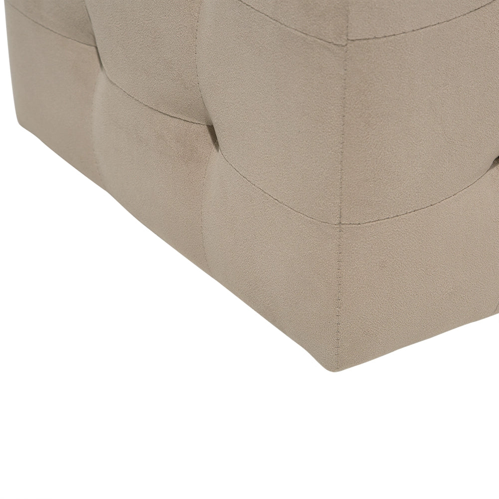 Panca per camera da letto con tappezzeria trapuntata in velluto marrone chiaro ottomana con contenitore