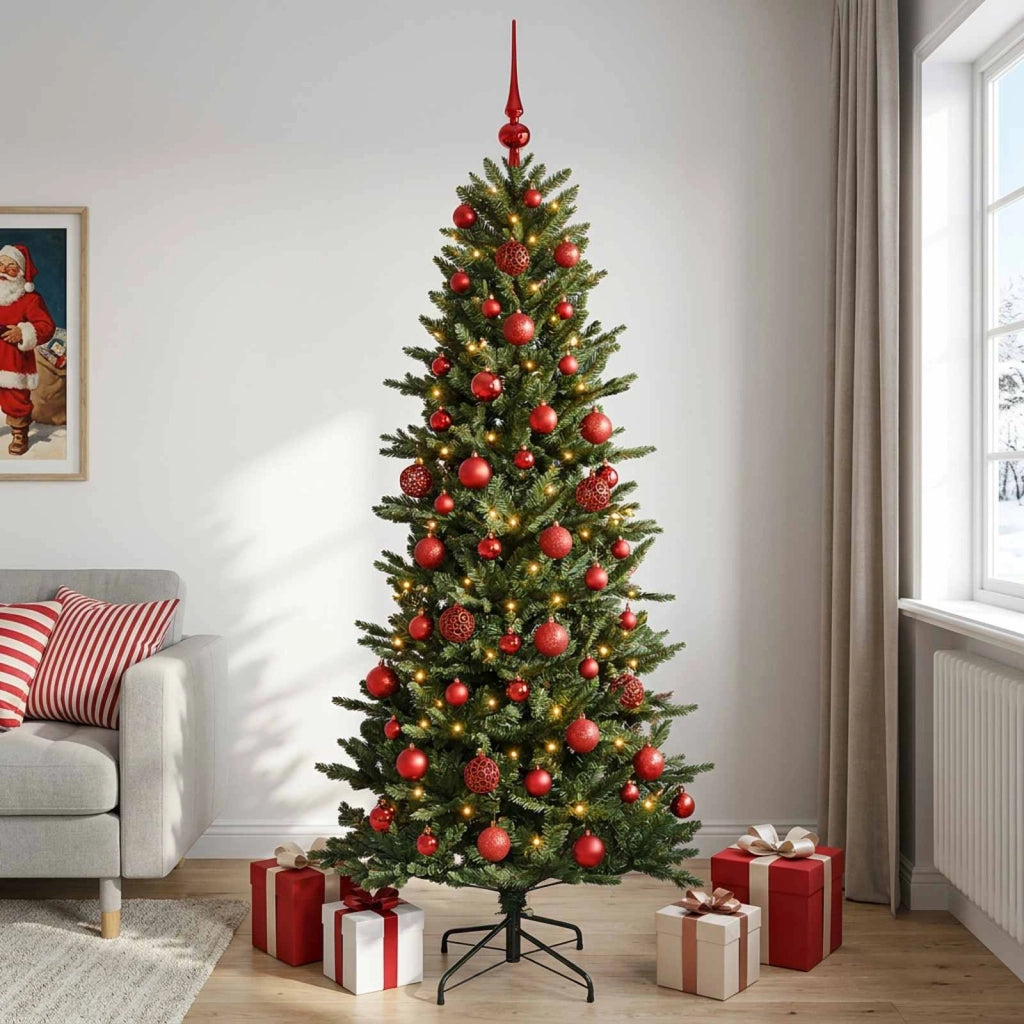 Albero di Natale artificiale con palline 240 cm 300 LED 3466786