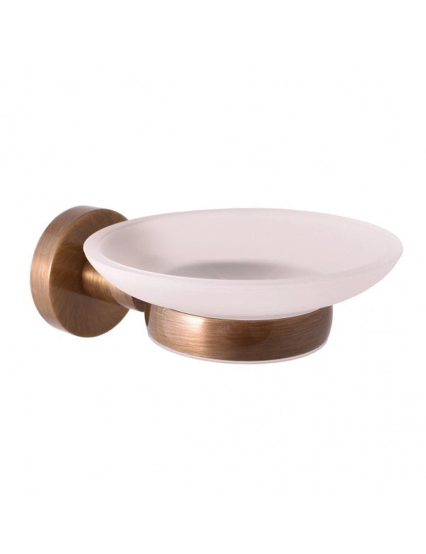 COLORADO Portasapone in Vetro e Ottone Bronzo
