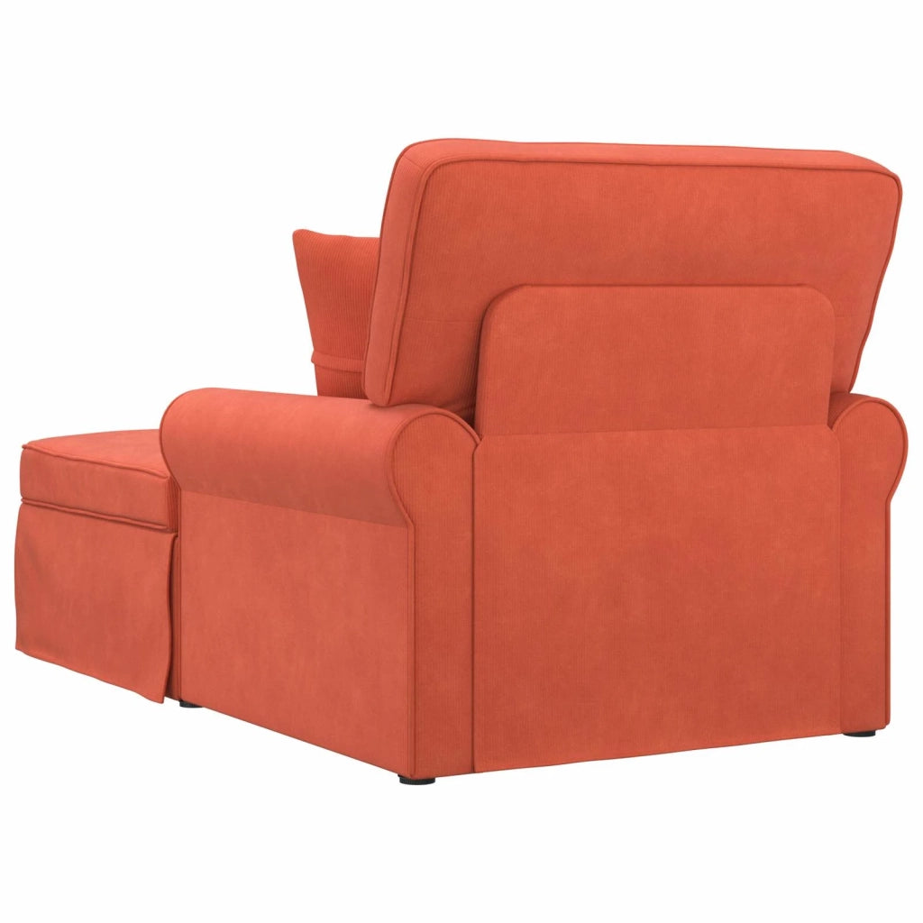 Chaise Longe con Gonna 3 pcs Rosso Arancio Tessuto in Cords