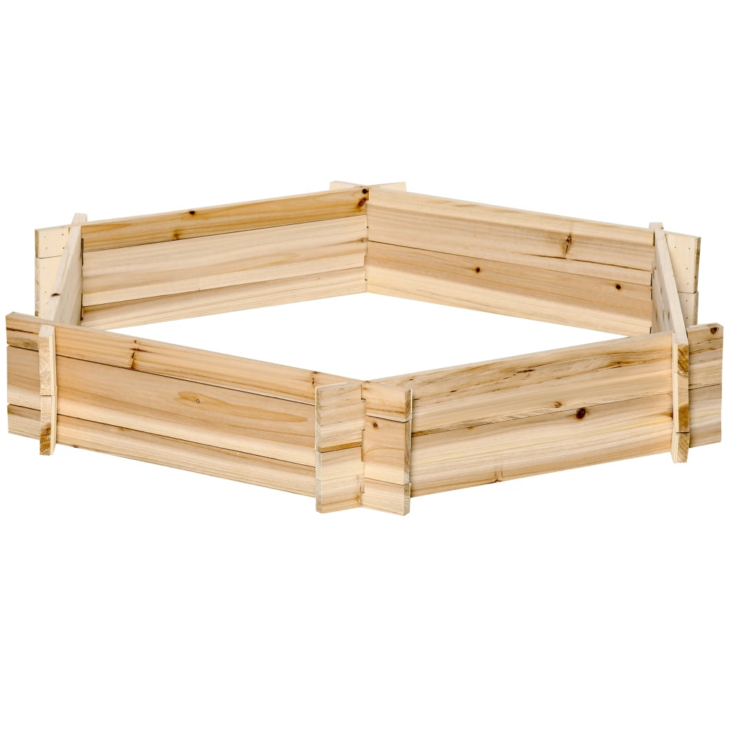 Hochbeet esagonale in legno per giardino balcone ¨C zephmum ¨C 100x92x16 cm