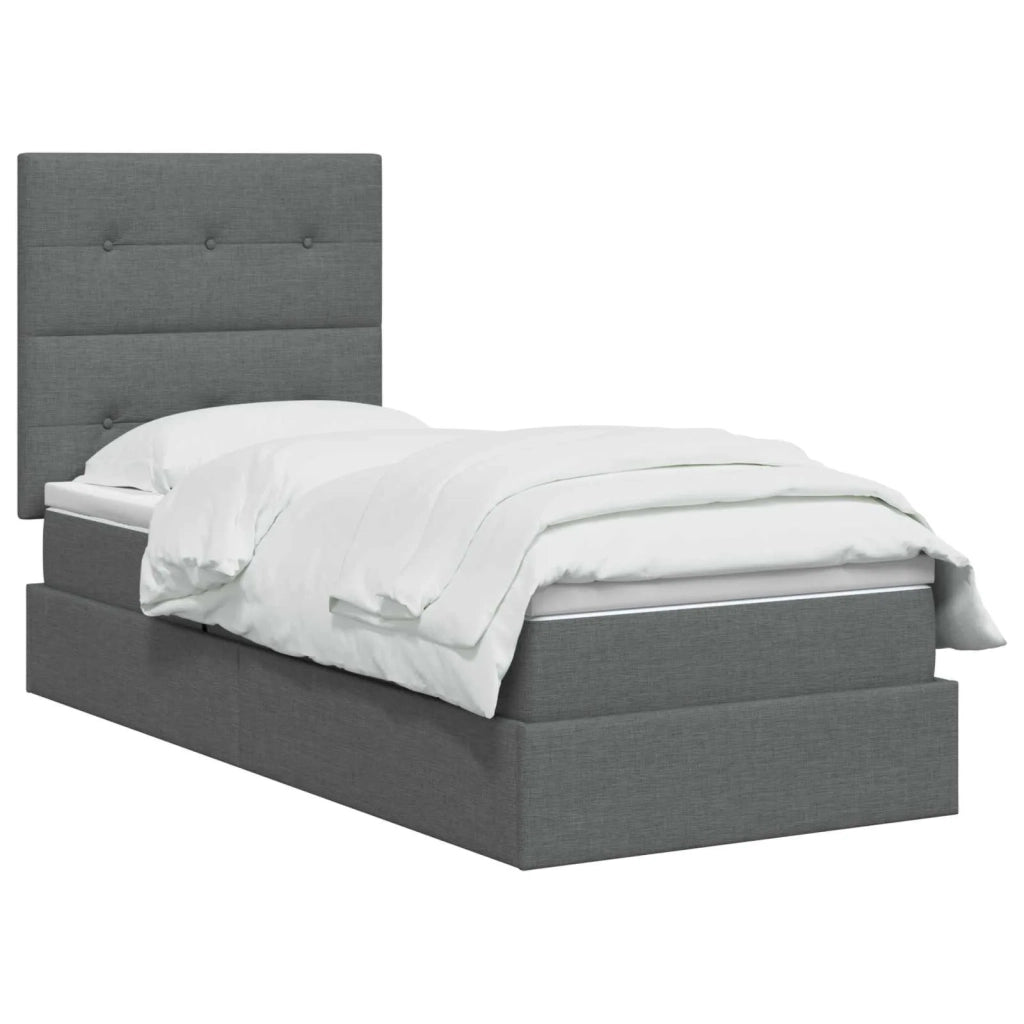 Letto con contenitore e materasso Grigio Scuro 90 x 190 cm 3459472