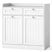 Mobile lavanderia con cestelli pieghevoli 79 x 40 x 80 cm pratico e stabile stile moderno MDF bianco 20_0018229