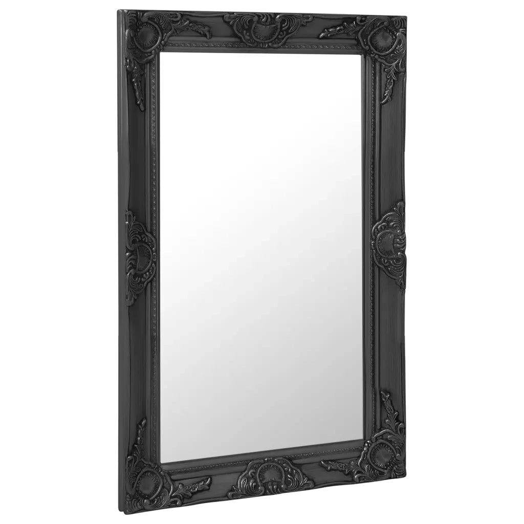 Specchio da Parete | Specchio decorativo Stile Barocco 50x80 cm Nero