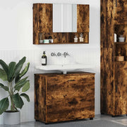 Set di mobili per il bagno con cassetto 2 pcs Rovere fumé