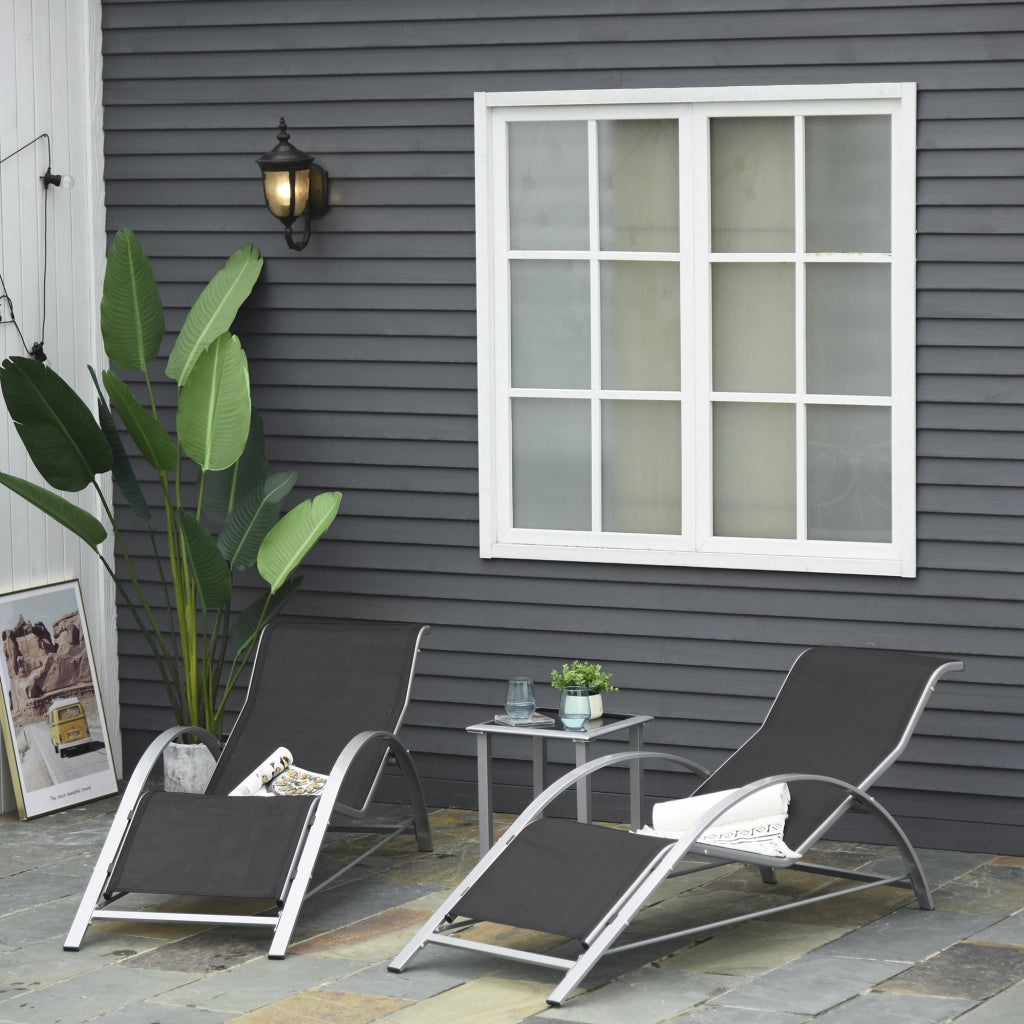 Set 2 Poltrone Relax con Tavolino ¨C Minimal ¨C Grigio Antracite