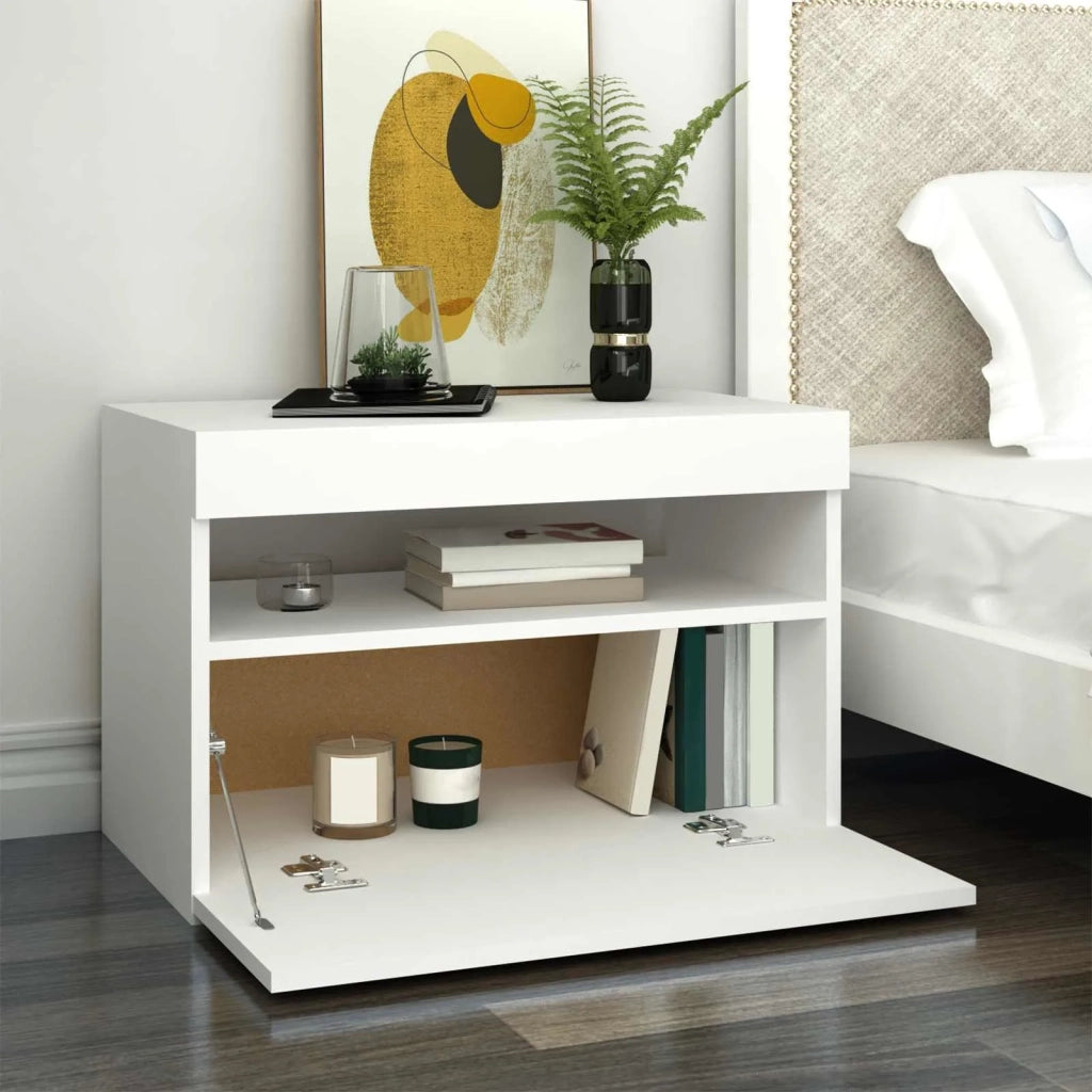 Mobile Porta TV con Luci LED Bianco 60x35x40 cm 804409