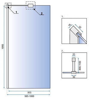 Parete Doccia Rea Aero N 100 Transparente