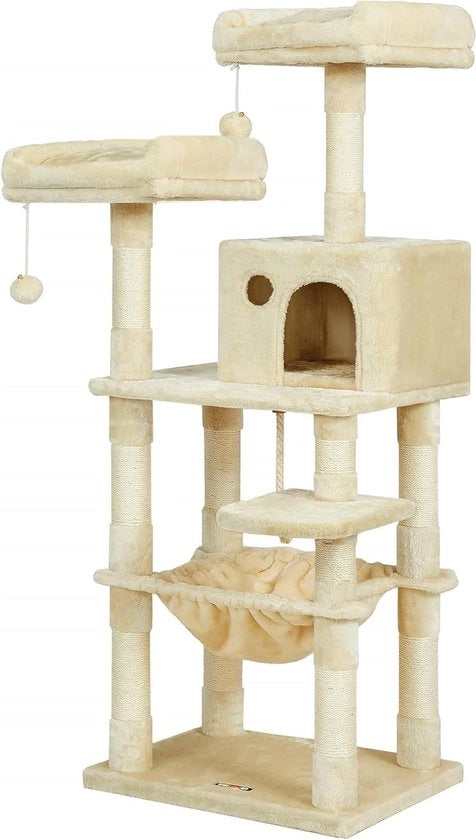 Catena di giardino 143 cm con 2 piattaforme di osservazione accoglienti beige PCT15BE