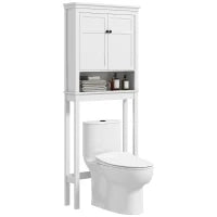 Mobile WC, Mobile Lavatrice, Mobile per il Bagn,o Armadio a 2 Porte, Mensole Regolabili, Bianco