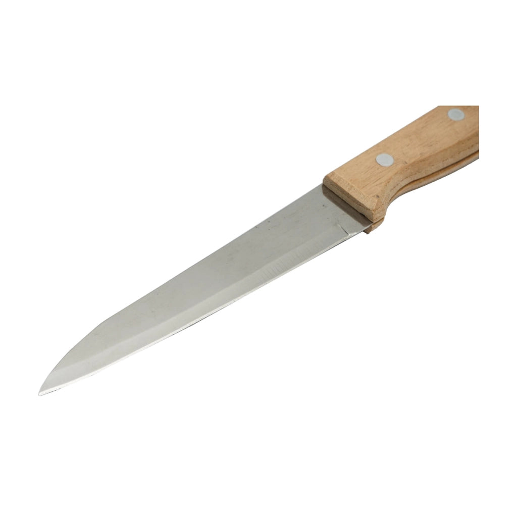 Coltello in acciaio inox con manico in legno e scalpello per apertura 300mm