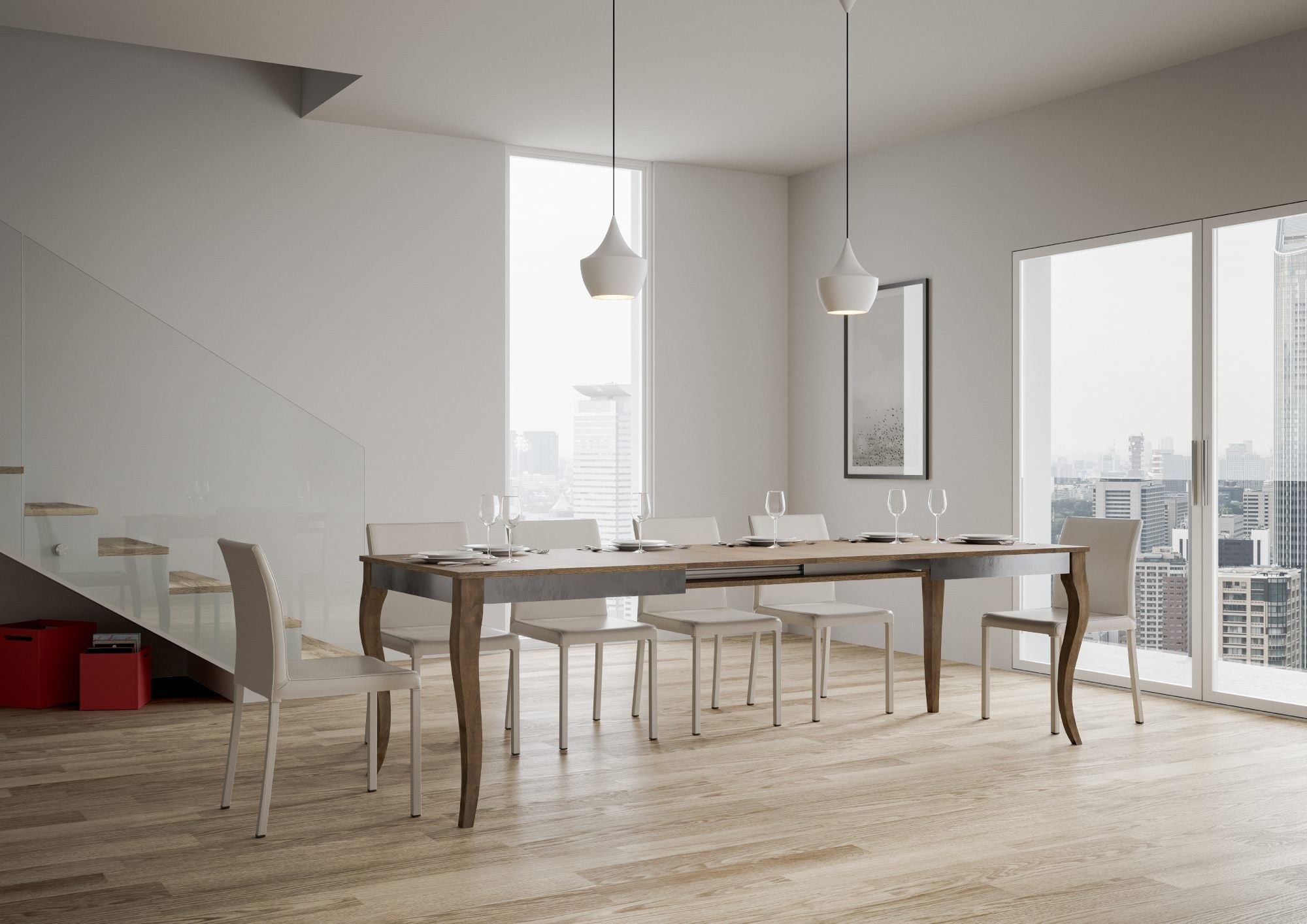 Tavolo Allungabile 160-264x90x80 cm Olanda Iron Noce