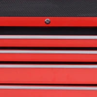 DURHAND Carrello degli attrezzi, 2 piccoli & 5 grandi cassetti, acciaio, fino a 150 kg, 69 x 33 x 75 cm, Rosso