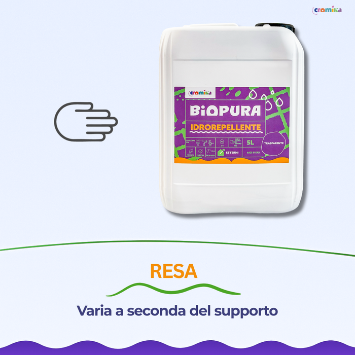 Idrorepellente siliconico trasparente acqua pronto uso linea biopura cromika *** formato 5 lt, confezione 1