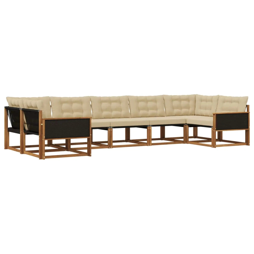 Set di divani da esterno 7 pz Naturale e Beige 3381657