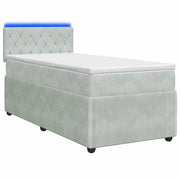 Letto box spring con materasso Grigio Chiaro 80 x 200 cm 3453023