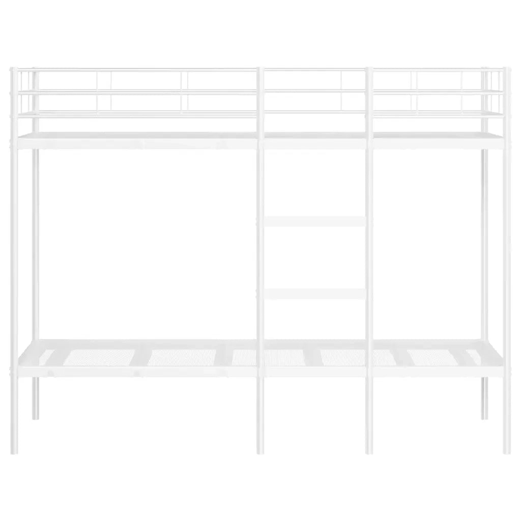 Letto a Castello senza Materasso Bianco 80x200 cm in Acciaio 42000327