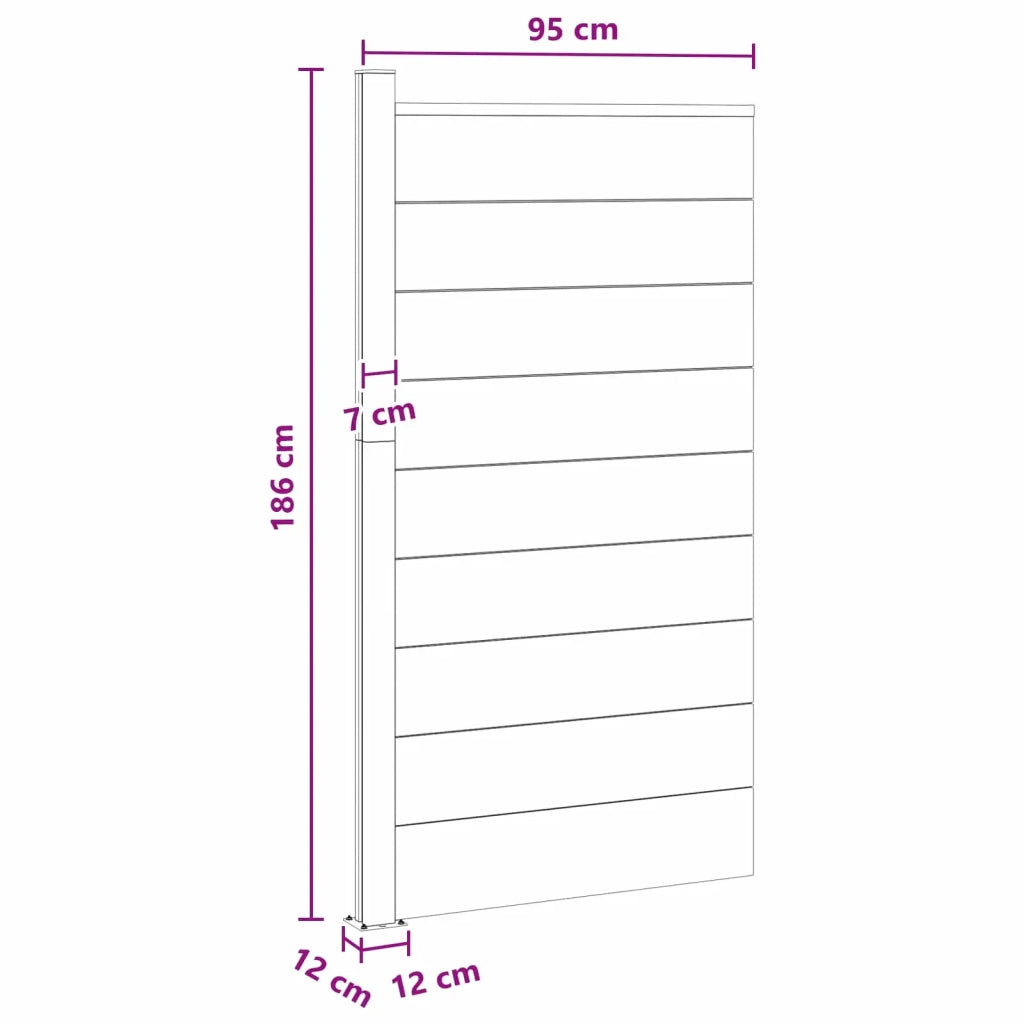 Pannello di Recinzione WPC e Alluminio Grigio 42039077