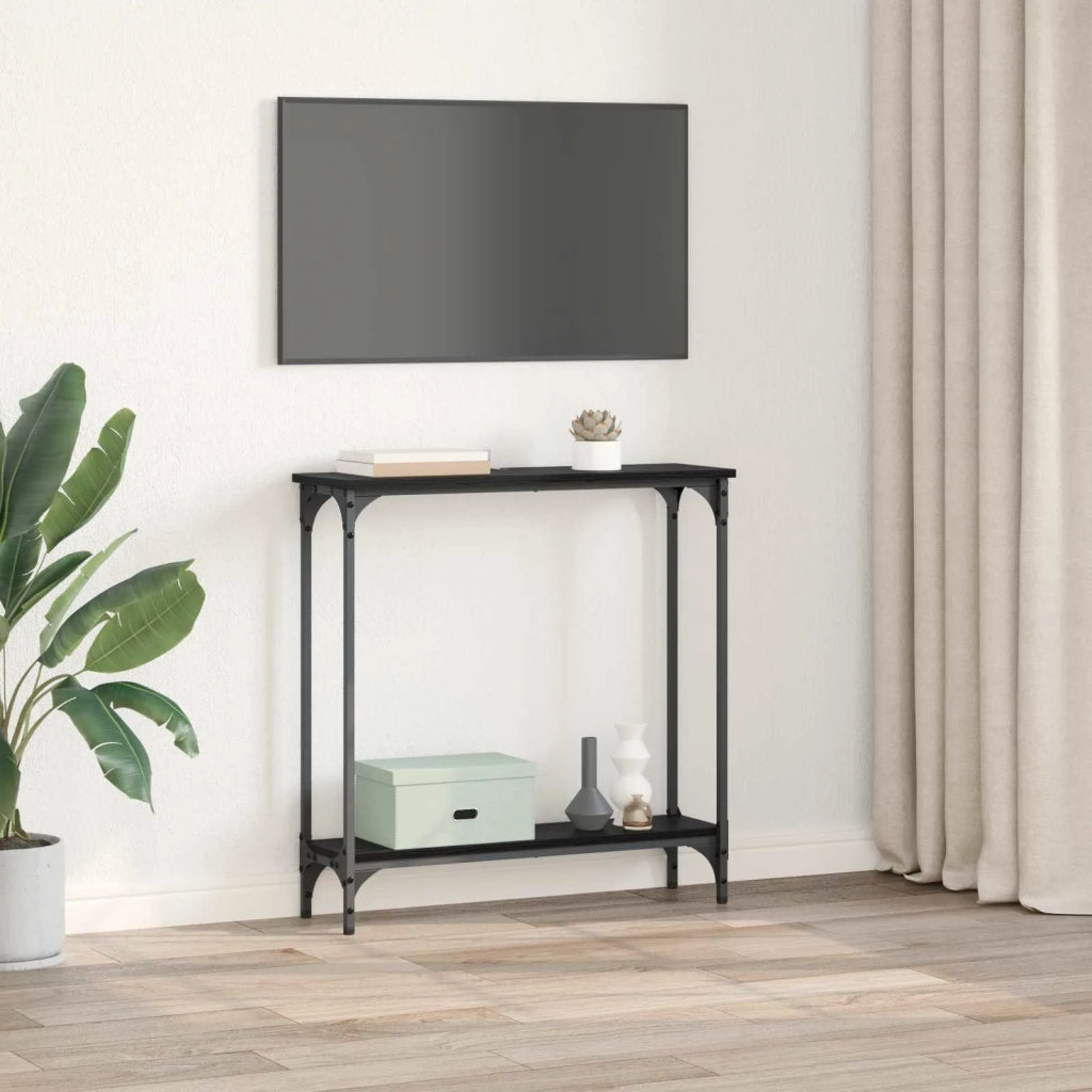 Tavolo consolle Rovere Nero 75 x 22,5 x 75 cm 882195