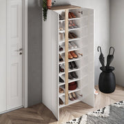 Gradoli, Armadio Multiuso 2 Ante 8 Ripiani, 70x185h cm Bianco Lucido