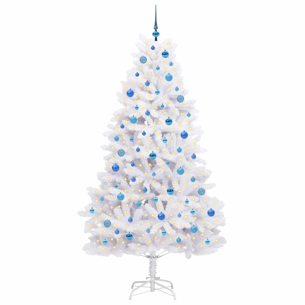 Albero di Natale | Decorazioni natalizie Artificiale con Rami Pieghevoli Bianco 210 cm