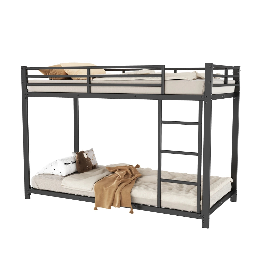 Letto a castello in metallo 90x200 cm; nero
