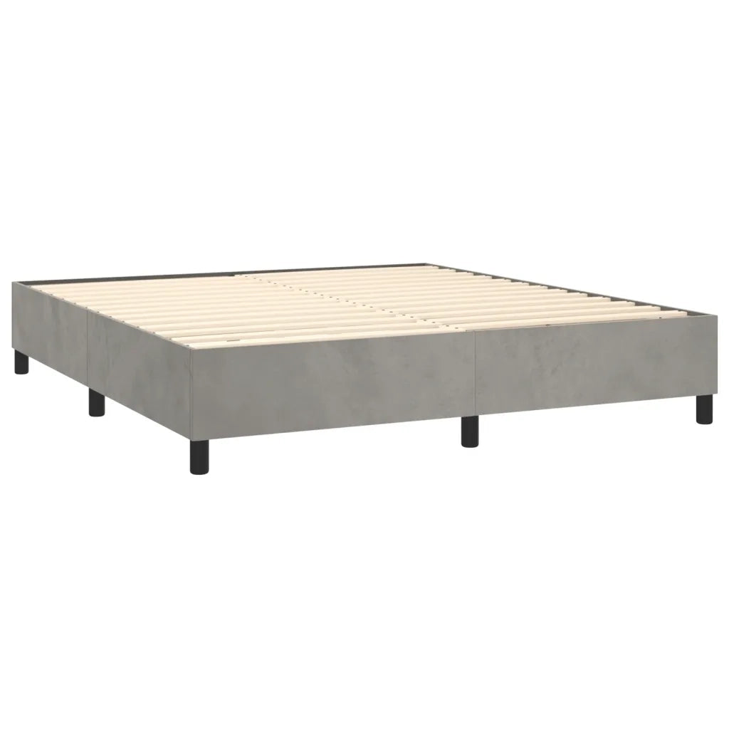 Giroletto a Molle con Materasso Grigio Chiaro 160x200cm Velluto 3132867