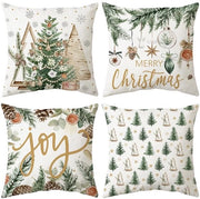 Set di cuscini decorativi per Natale da 4 - Cuscini decorativi - 45 x 45 cm - Copertina in velluto - Comodo e stile - Per un'atmosfera più accogliente - Cuscini decorativi