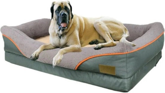 Letto per cani impermeabile - divano ortopedico per cani - sacco per cani XL - sacco per cani per cani grandi - cuscino rimovibile - 120x90x26cm - grigio