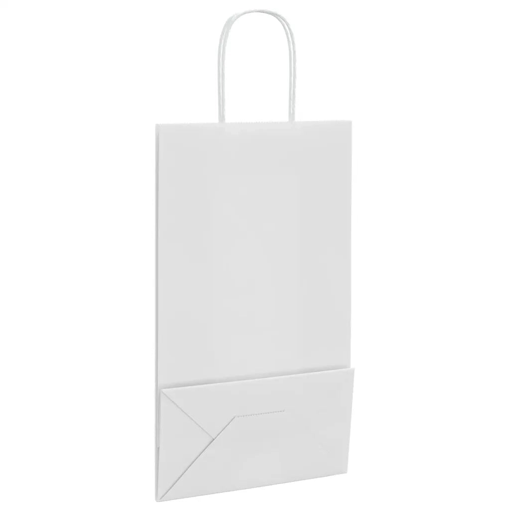 Sacchetti di Carta 250 pz con Manici Bianchi 21x11x36 cm