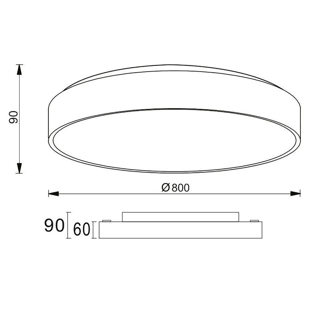 Trade Shop - Plafoniera Rotonda Led 95w Cct 3000k 4000k Lampada 80cm Luce Soffitto Camera 230v -