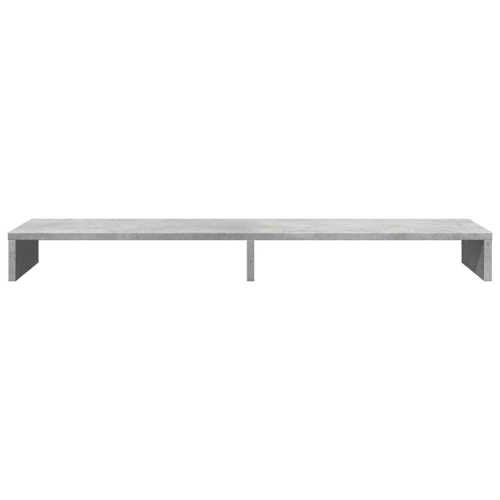 Supporto Monitor Grigio Cemento 100x27x10cm Legno Massello Pino