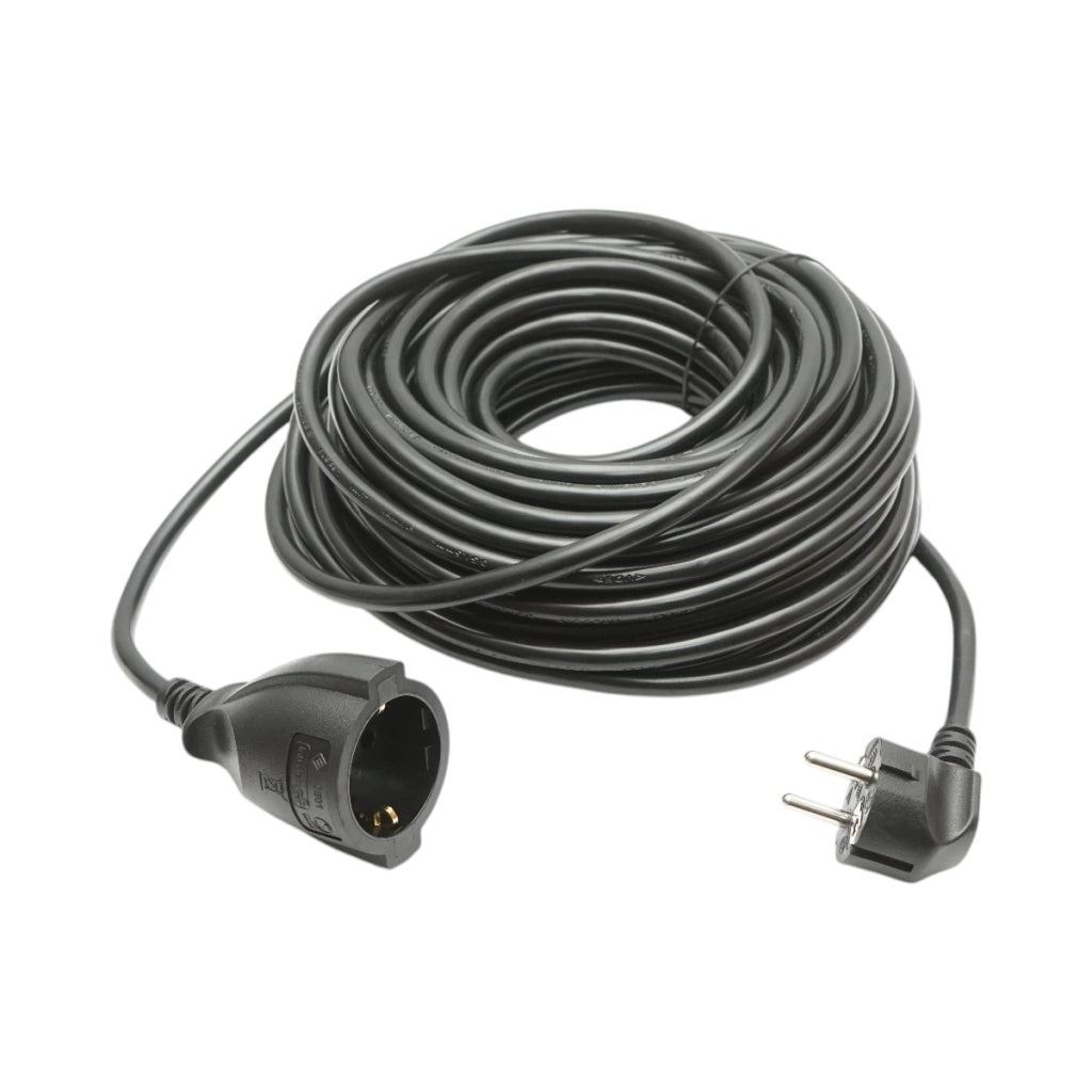 Cavo prolunga elettrico 20m H05VV-F 3x1,5mm nero con presa Schuko 16A/250V