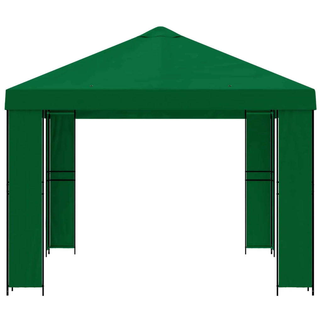 Gazebo 4 × 3 m Verde Poliestere e Acciaio 190 gsm