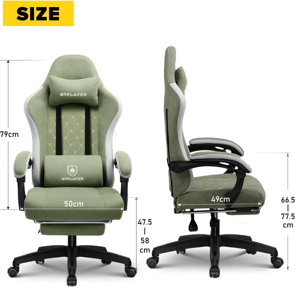 Sedia da ufficio e da gioco con cuscino a molle insacchettate, braccioli e poggiapiedi articolati, sedia per computer ergonomica con schienale alto con supporto lombare