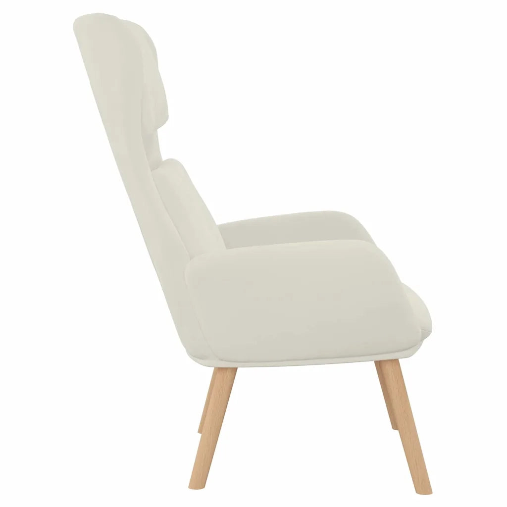 Sedia Relax Bianco Crema Velluto