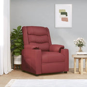 Poltrona Reclinabile Rosso Vino in Similpelle 348046