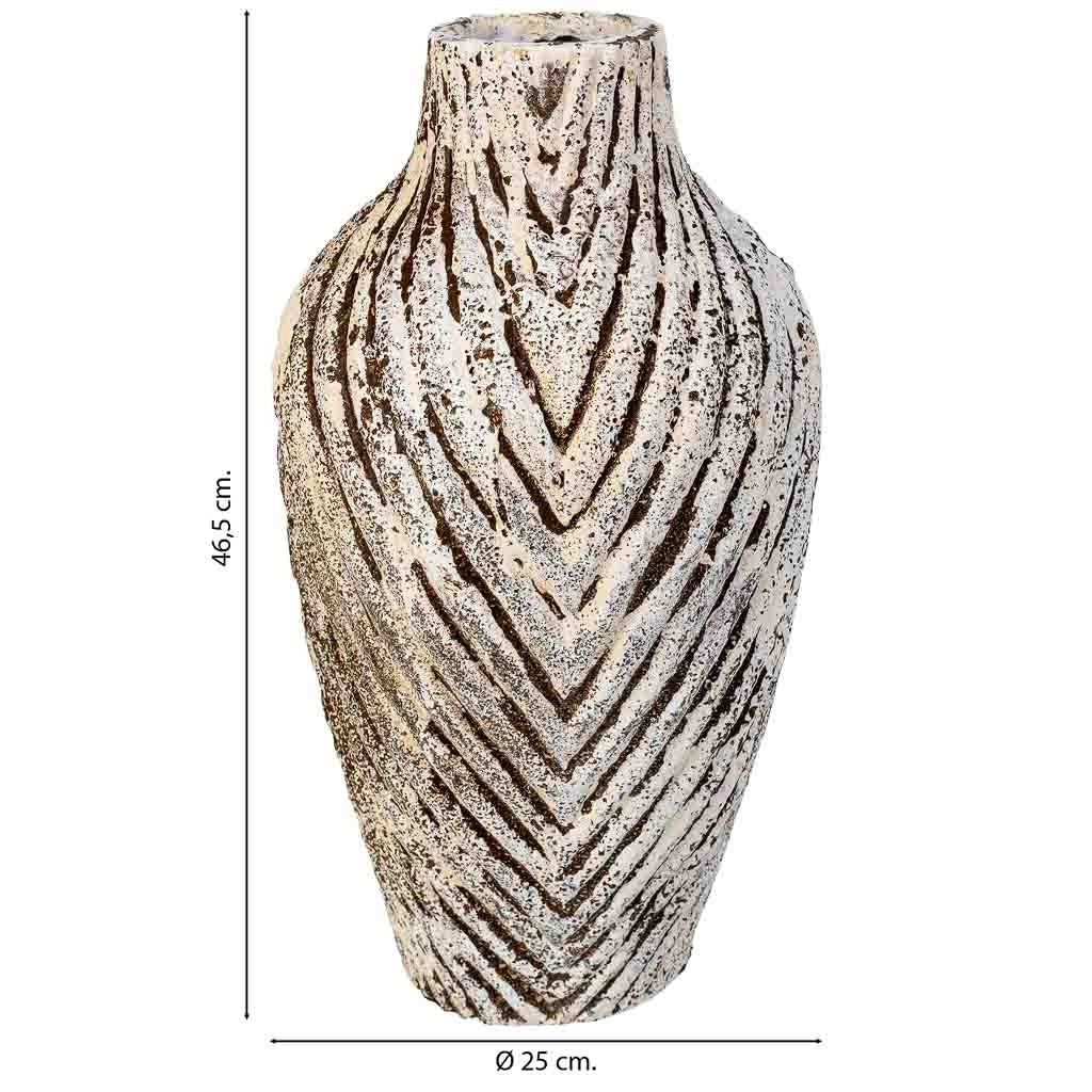 Vaso in resina bianco invecchiato 25x25x46,5h cm