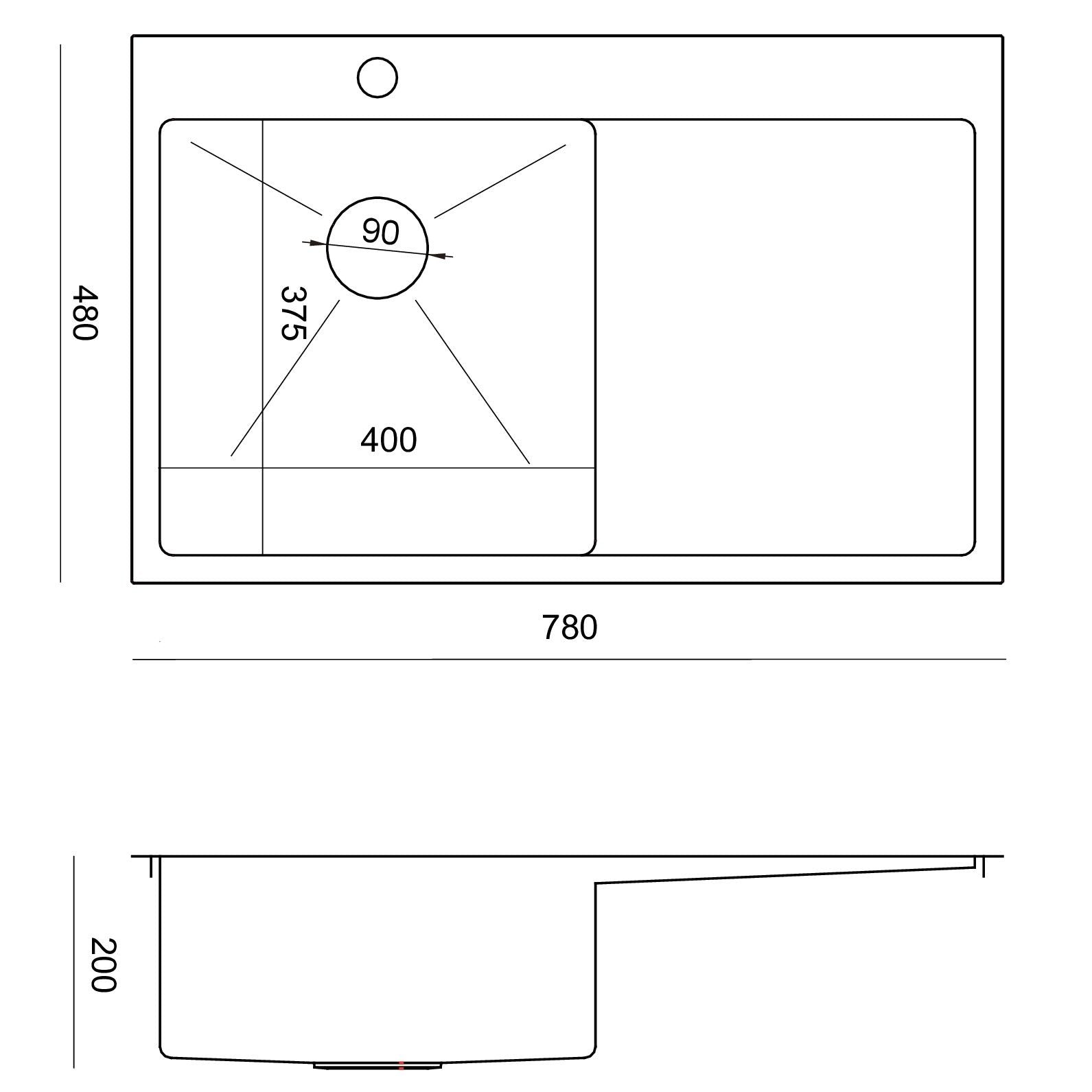 Lavello In Acciaio Russel 111 Brush Nickel Ventricolo destro