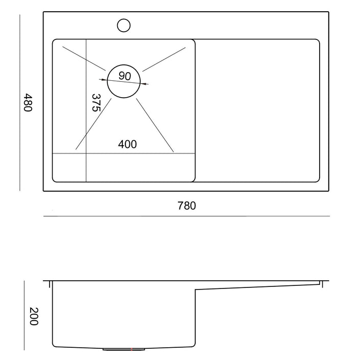 Lavello In Acciaio Russel 111 Brush Nickel Ventricolo sinistro