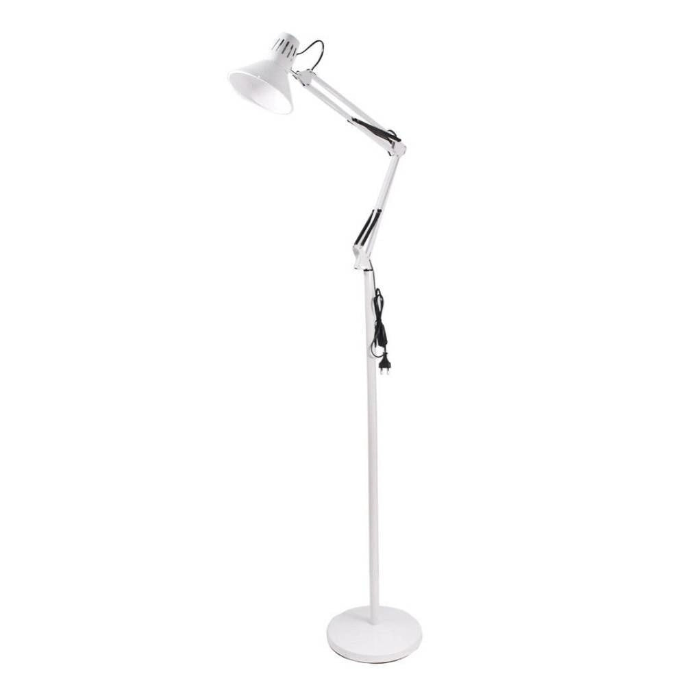 Trade Shop - Lampada A Piantana Da Terra Braccio Orientabile Luce Lettura In Metallo E27 D15 -