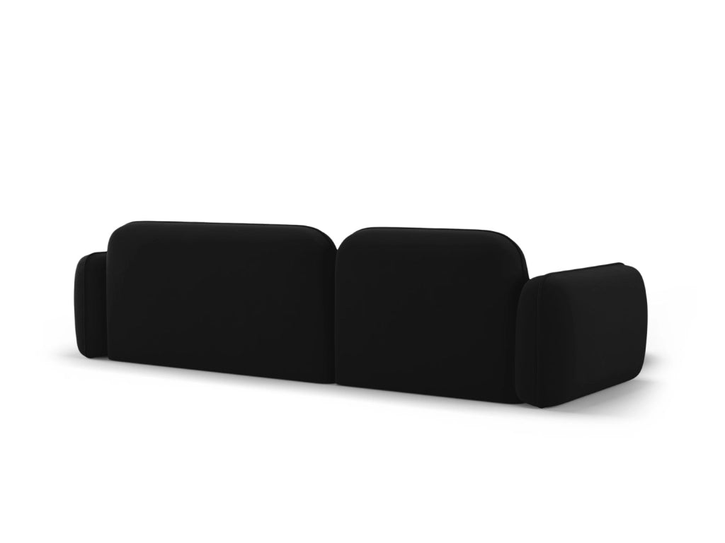 Cosmopolitan Design - Divano angolare modulare sinistro "Sydney" 4 posti in velluto nero 