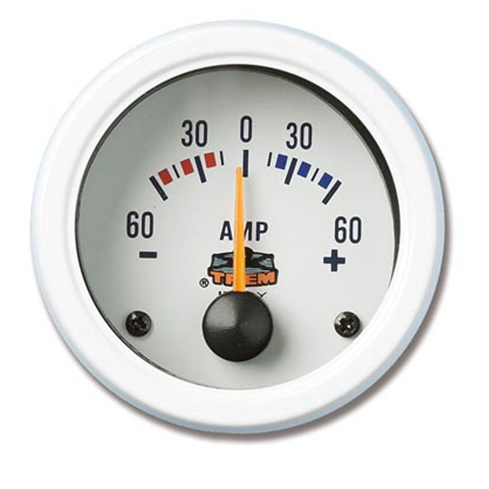 Amperometro a 12 volt colore bianco ad incasso per barca