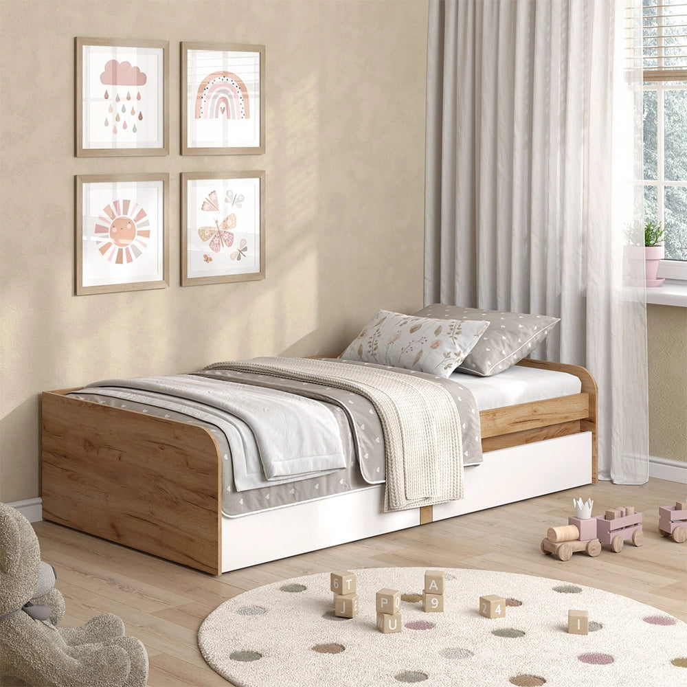 Vicco Letto per bambini Bianco/Artisan 90x200 cm Senza materasso