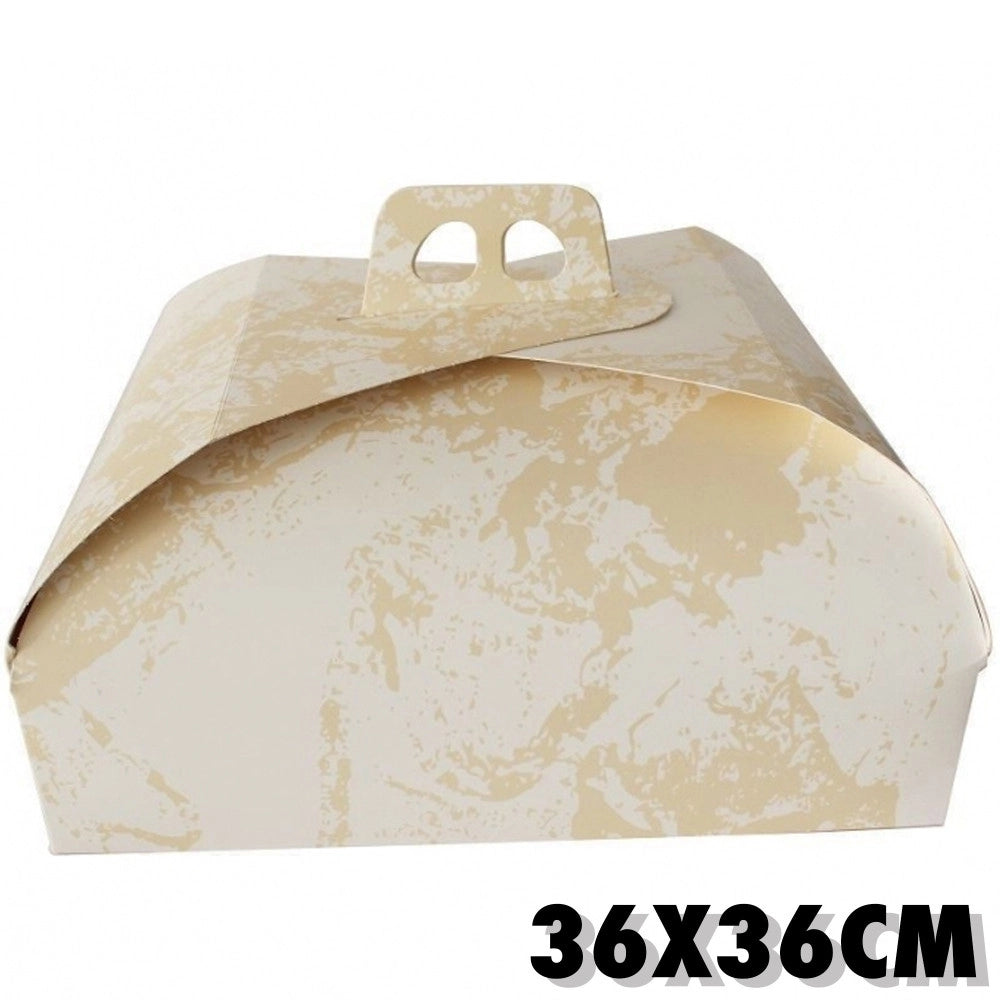 Trade Shop - Set 3pz Scatola Porta Torta Cartone Dolce 36x36cm Carta Compleanni Festa Party -