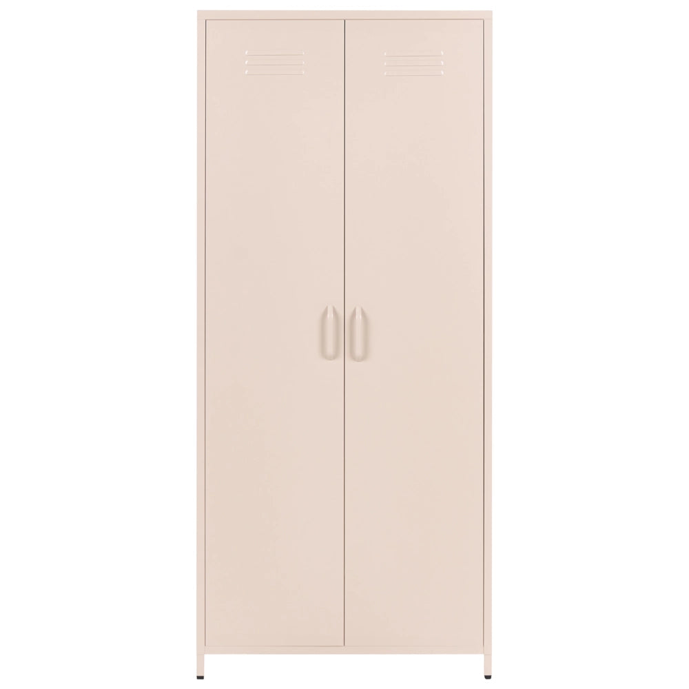 Armadio Portaoggetti Home Office Acciaio Blu Navy 2 Ante 4 Ripiani Design Industriale