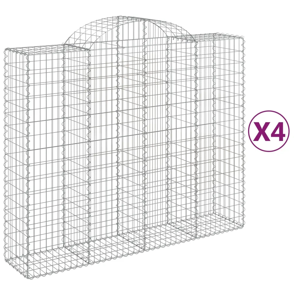 Cesti Gabbioni ad Arco 4 pz 200x50x160/180 cm Ferro Zincato 3146385