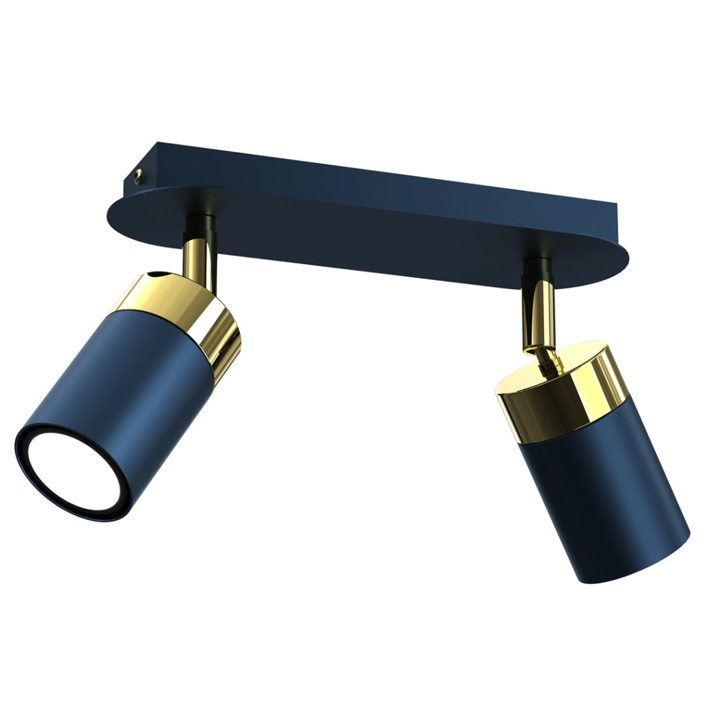 Plafoniera 2 faretti GU10 Joker Milagro blu oro MLP7723